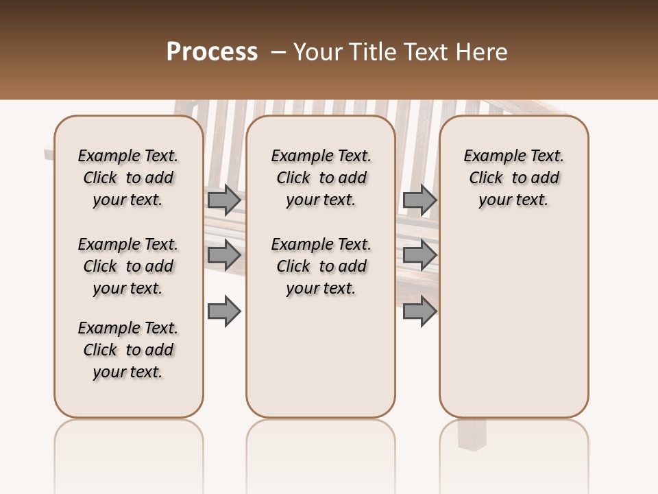 A Wooden Bench With A Black Background PowerPoint Template