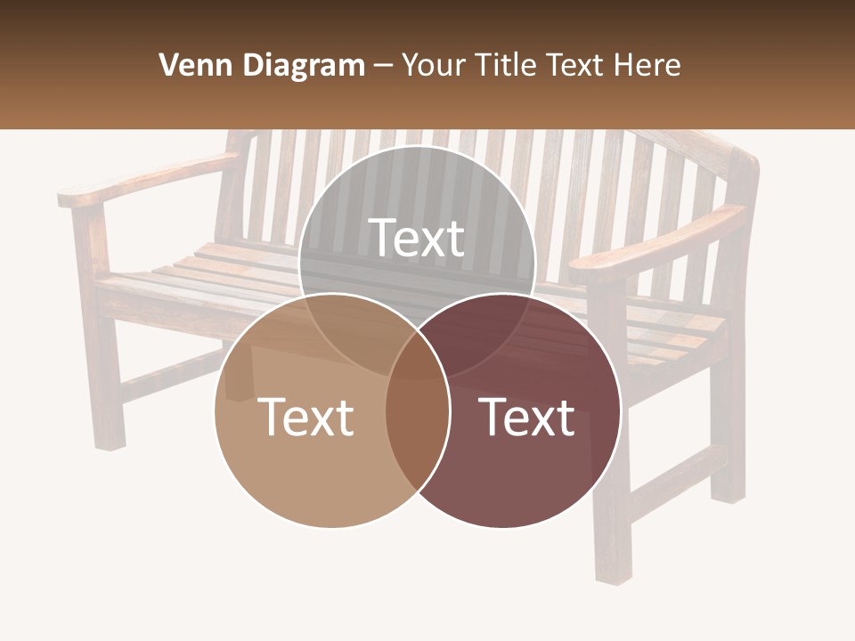 A Wooden Bench With A Black Background PowerPoint Template