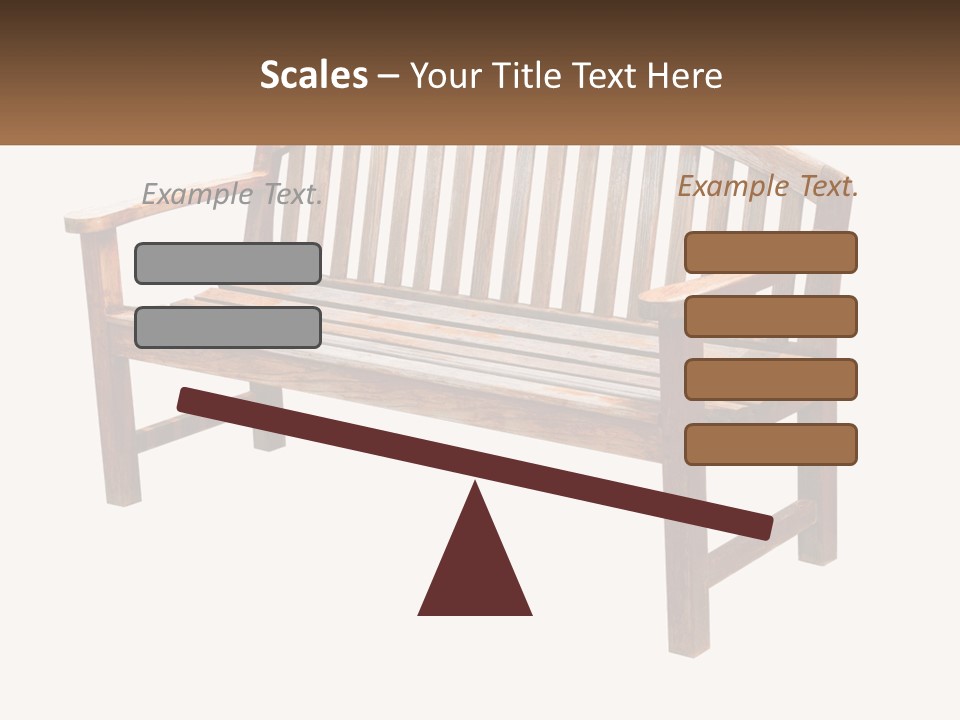 A Wooden Bench With A Black Background PowerPoint Template