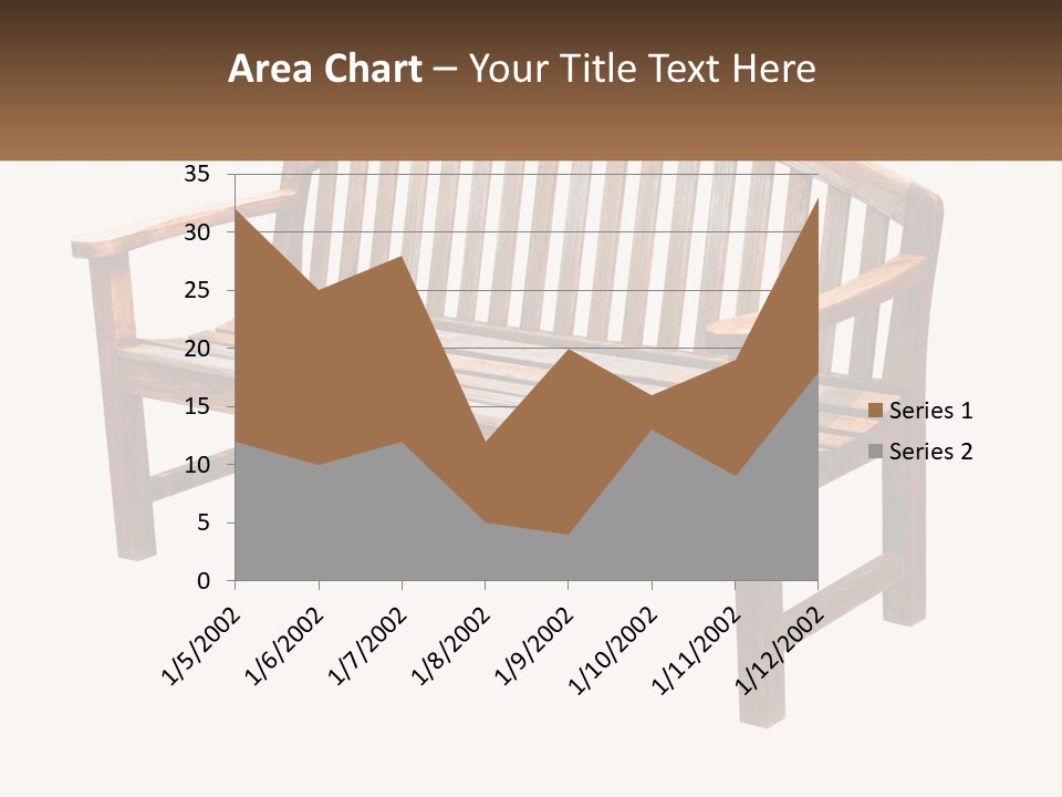 A Wooden Bench With A Black Background PowerPoint Template