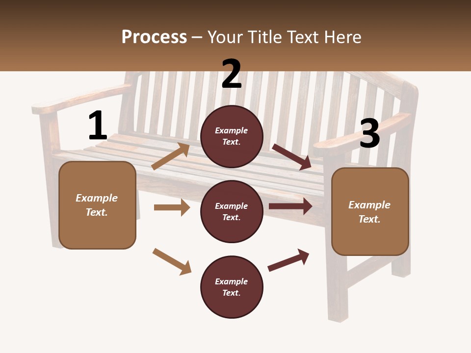 A Wooden Bench With A Black Background PowerPoint Template