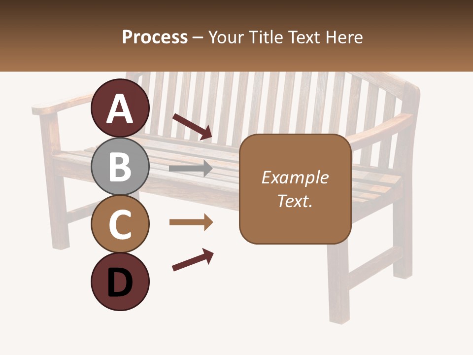 A Wooden Bench With A Black Background PowerPoint Template