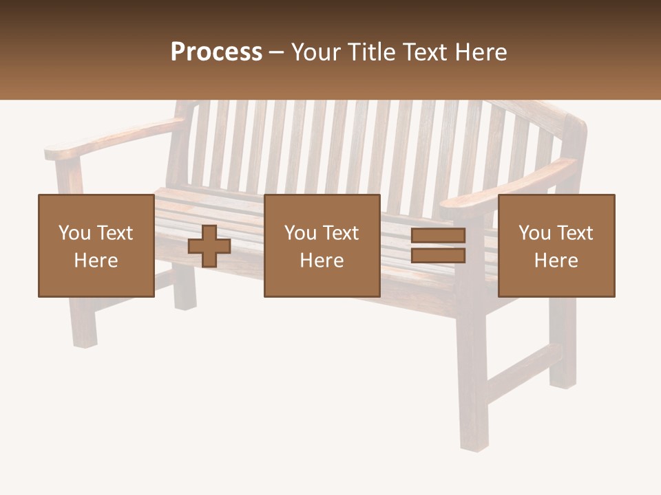 A Wooden Bench With A Black Background PowerPoint Template