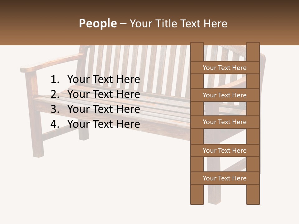 A Wooden Bench With A Black Background PowerPoint Template