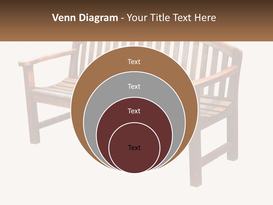 A Wooden Bench With A Black Background PowerPoint Template