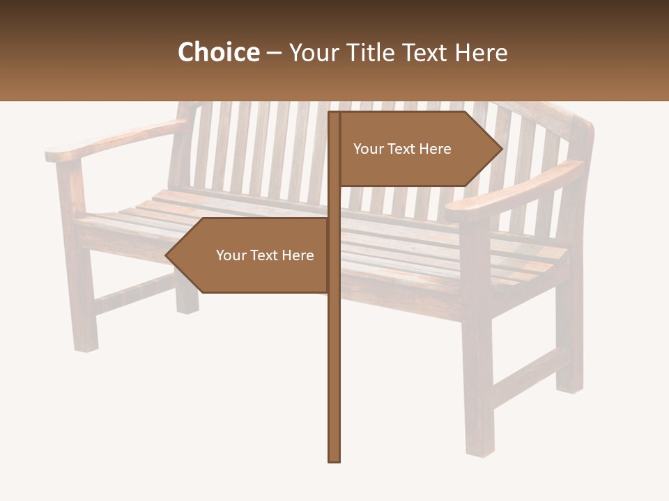 A Wooden Bench With A Black Background PowerPoint Template