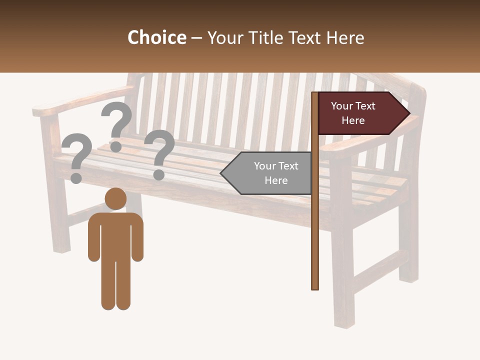 A Wooden Bench With A Black Background PowerPoint Template