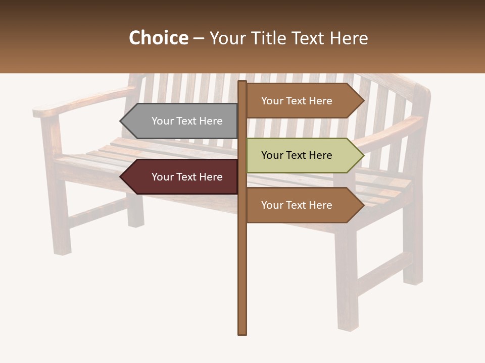 A Wooden Bench With A Black Background PowerPoint Template