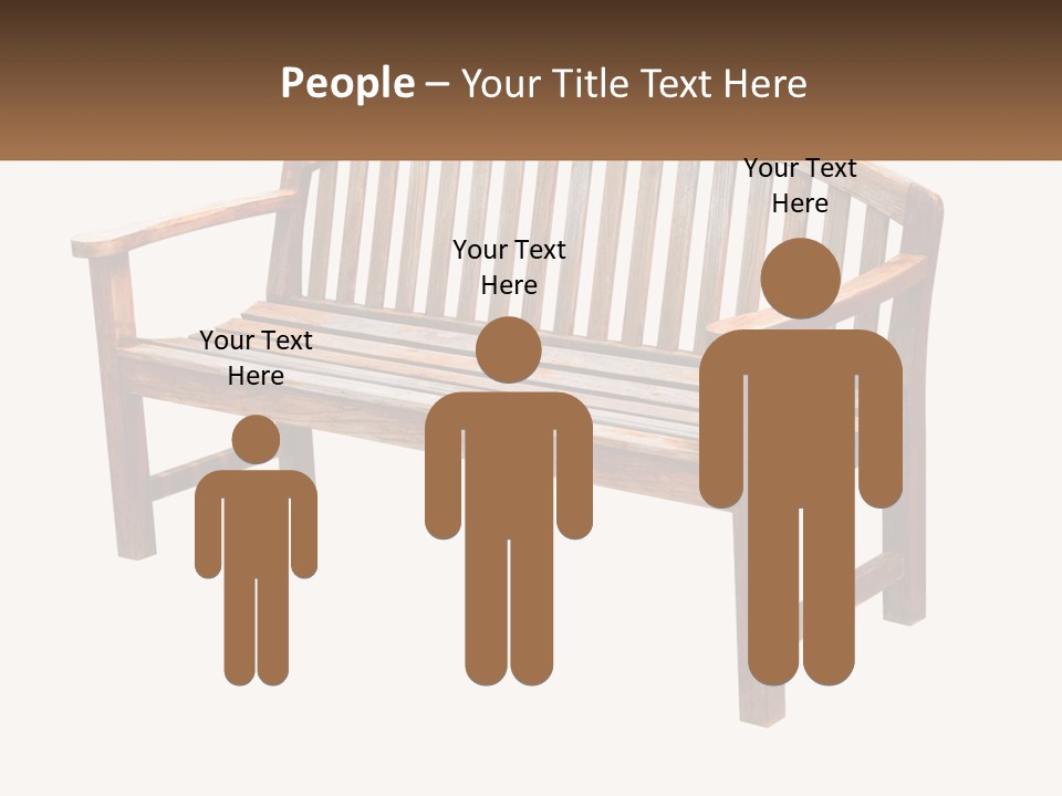 A Wooden Bench With A Black Background PowerPoint Template