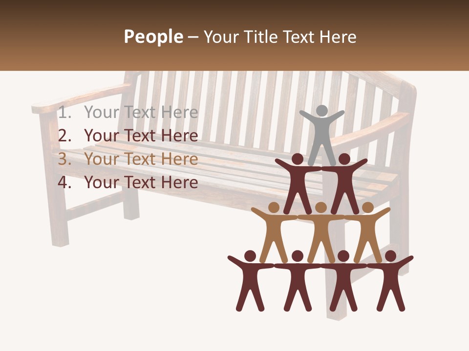 A Wooden Bench With A Black Background PowerPoint Template