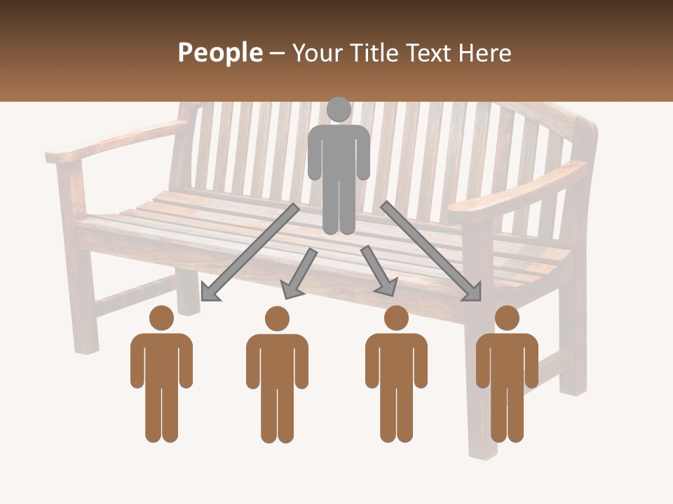 A Wooden Bench With A Black Background PowerPoint Template