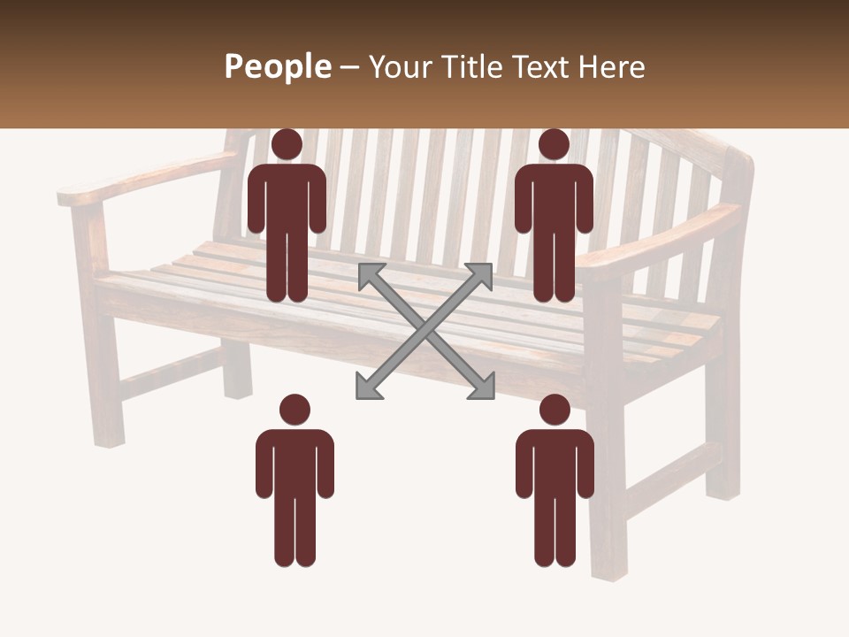 A Wooden Bench With A Black Background PowerPoint Template