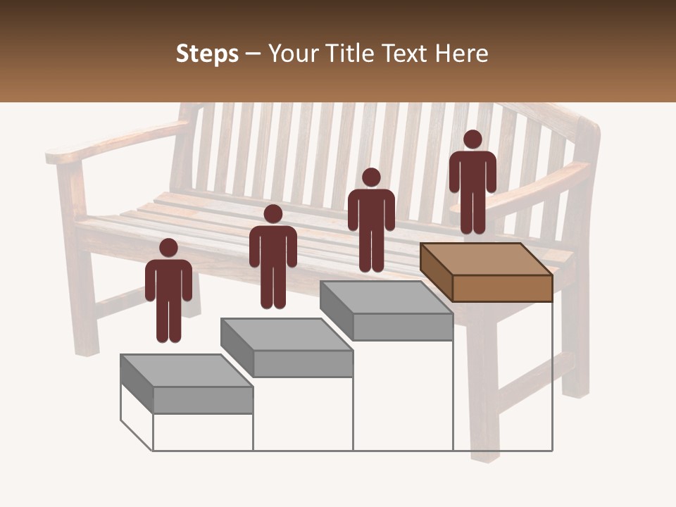 A Wooden Bench With A Black Background PowerPoint Template