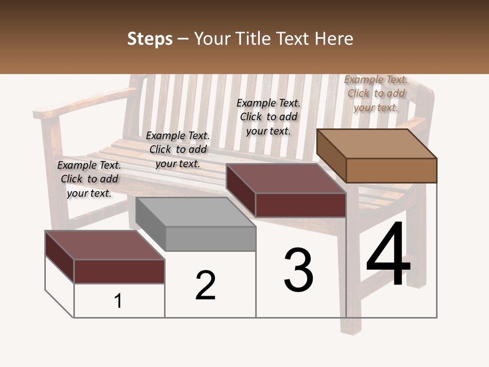 A Wooden Bench With A Black Background PowerPoint Template