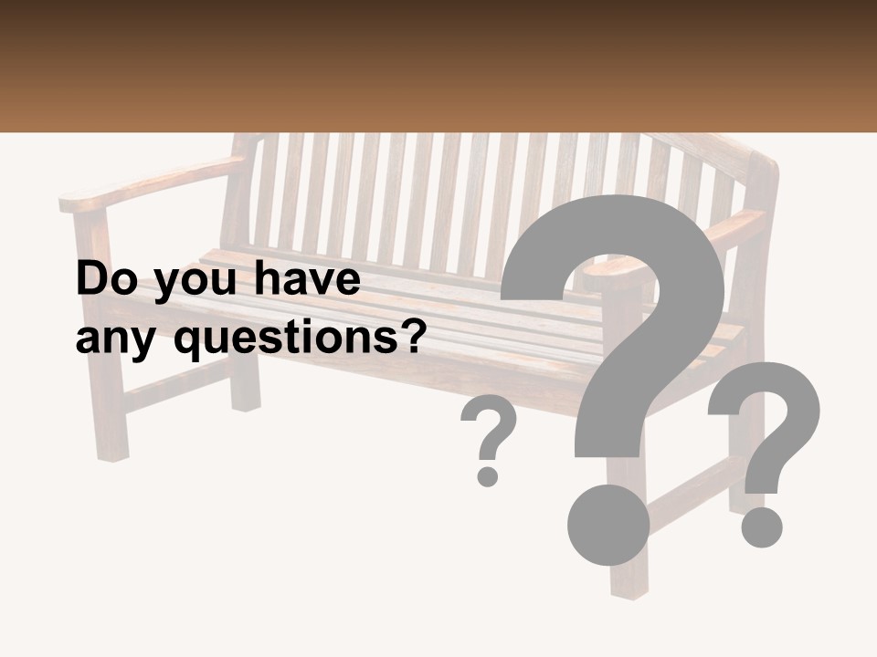 A Wooden Bench With A Black Background PowerPoint Template