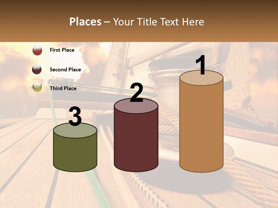 A Sailboat With A Yellow Rope On The Deck PowerPoint Template