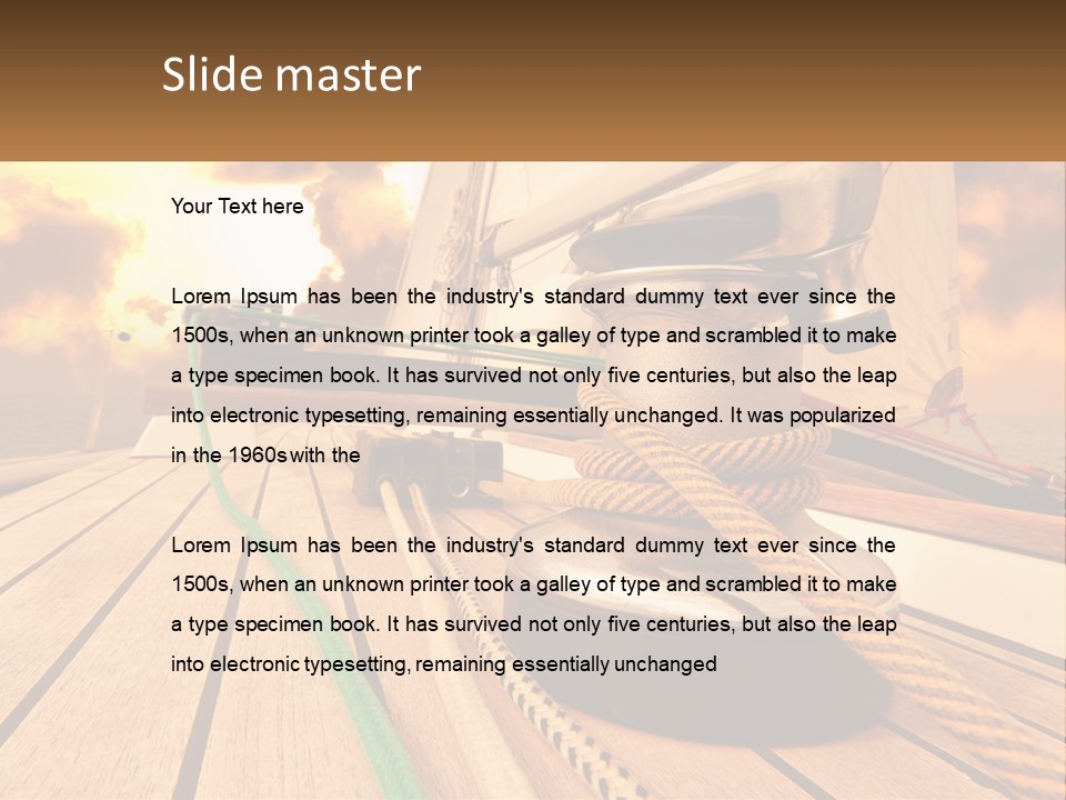 A Sailboat With A Yellow Rope On The Deck PowerPoint Template