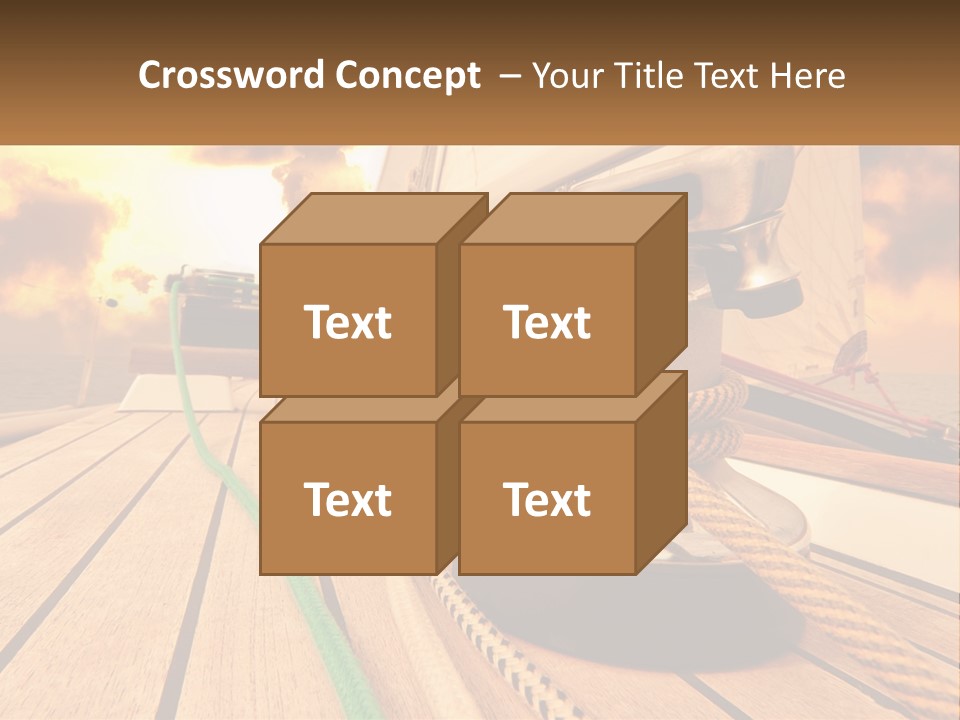 A Sailboat With A Yellow Rope On The Deck PowerPoint Template