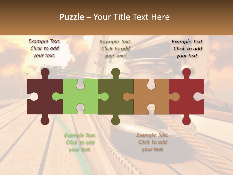 A Sailboat With A Yellow Rope On The Deck PowerPoint Template