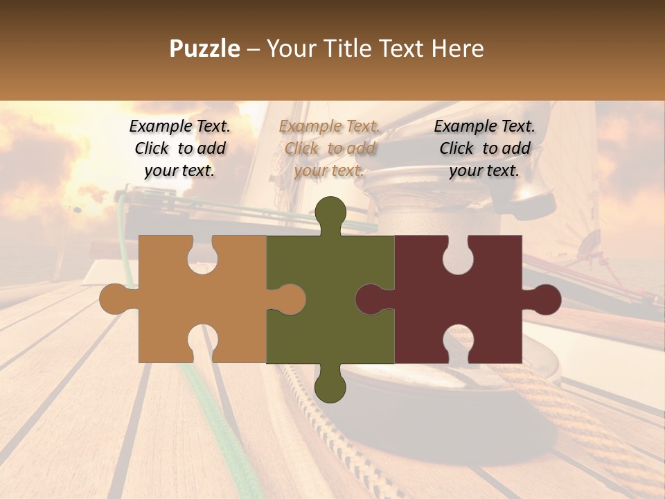 A Sailboat With A Yellow Rope On The Deck PowerPoint Template