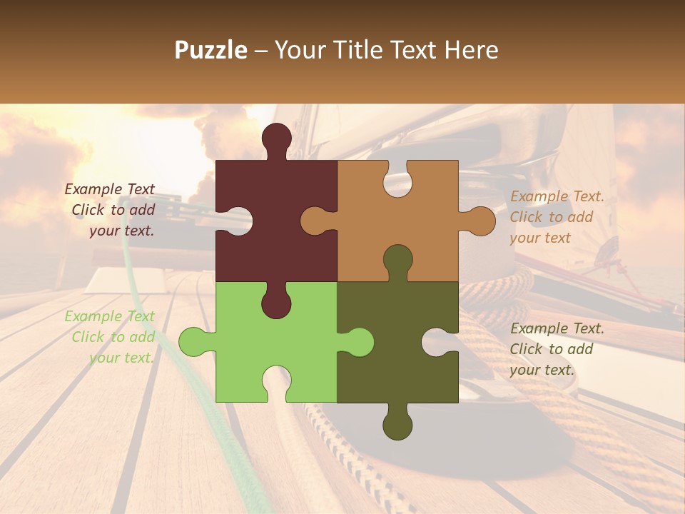 A Sailboat With A Yellow Rope On The Deck PowerPoint Template