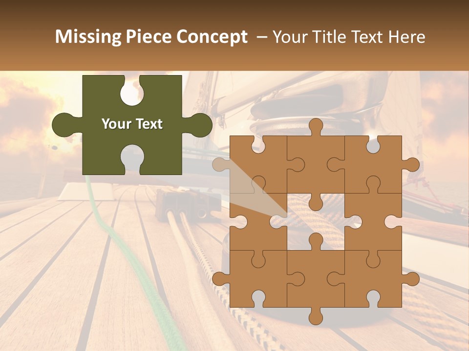 A Sailboat With A Yellow Rope On The Deck PowerPoint Template