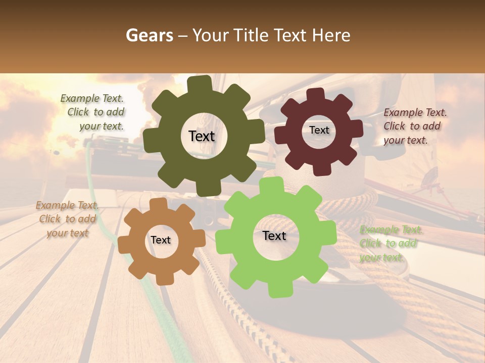 A Sailboat With A Yellow Rope On The Deck PowerPoint Template