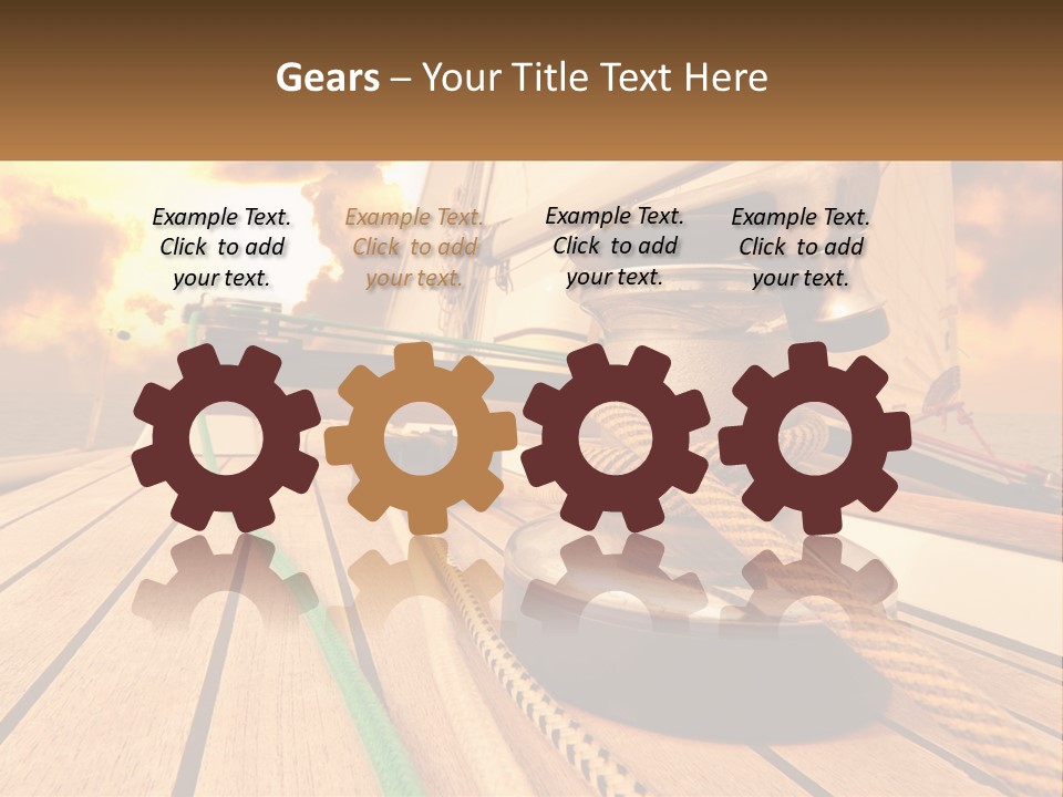 A Sailboat With A Yellow Rope On The Deck PowerPoint Template