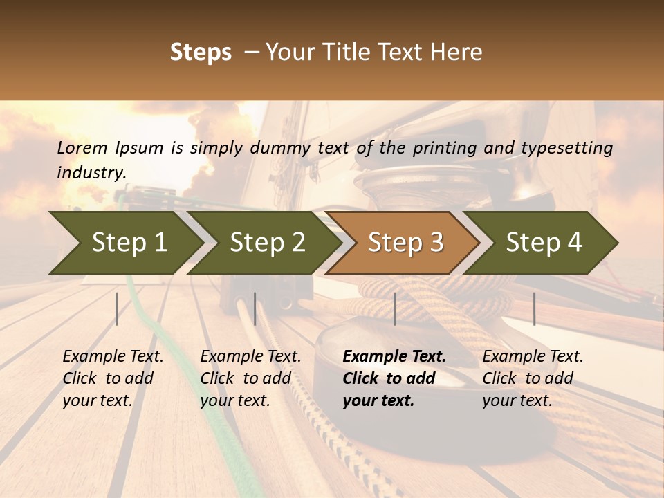 A Sailboat With A Yellow Rope On The Deck PowerPoint Template