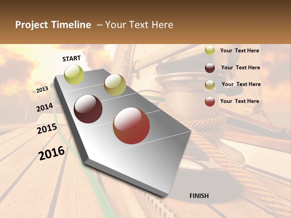 A Sailboat With A Yellow Rope On The Deck PowerPoint Template