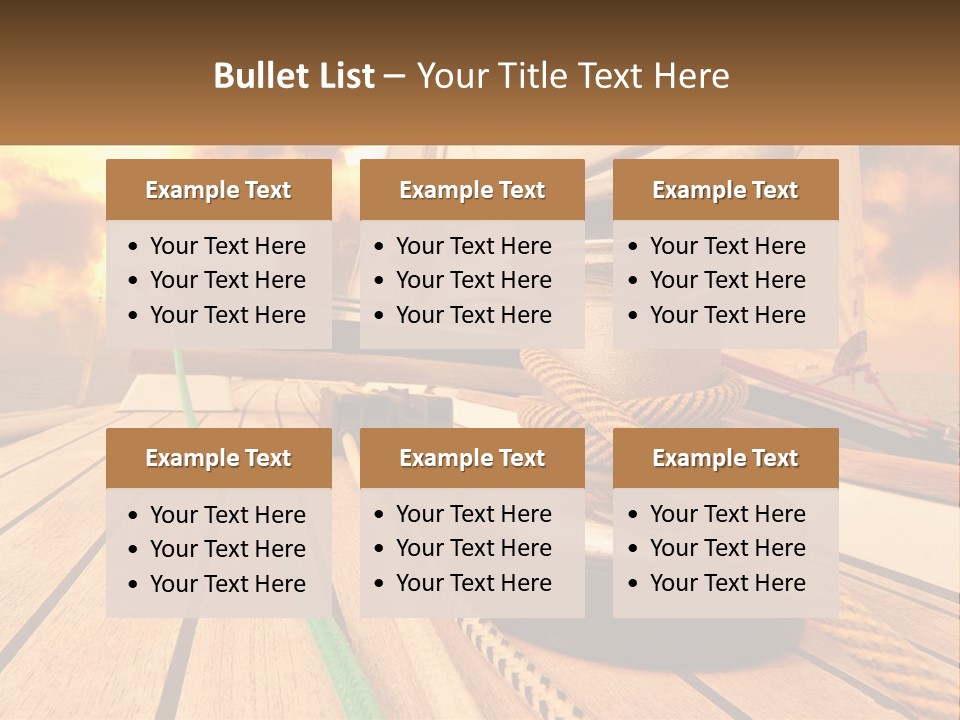 A Sailboat With A Yellow Rope On The Deck PowerPoint Template
