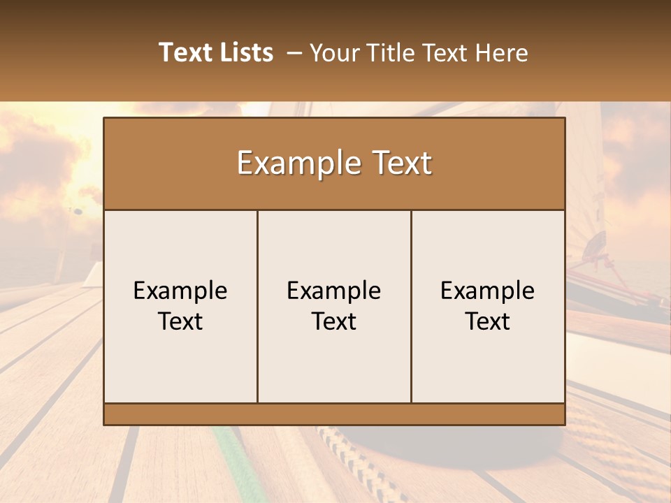 A Sailboat With A Yellow Rope On The Deck PowerPoint Template