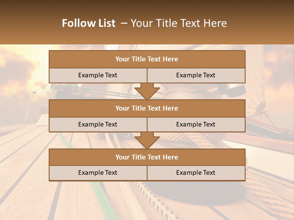 A Sailboat With A Yellow Rope On The Deck PowerPoint Template
