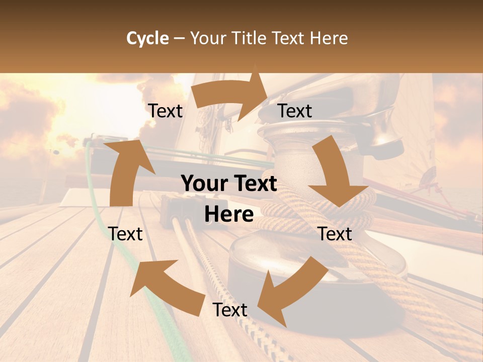 A Sailboat With A Yellow Rope On The Deck PowerPoint Template