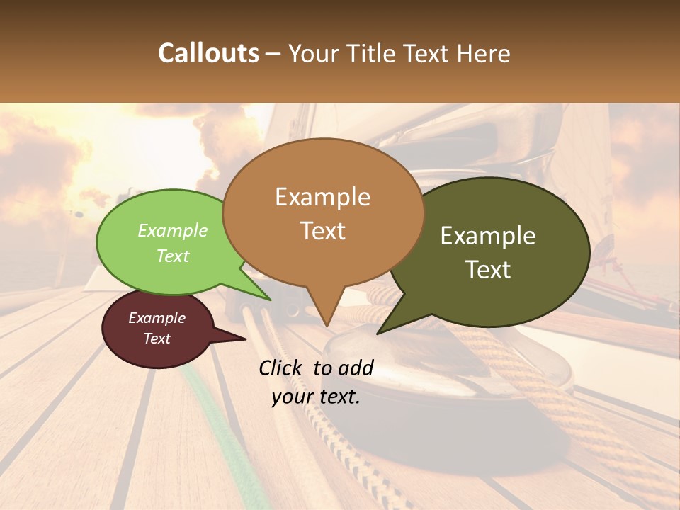 A Sailboat With A Yellow Rope On The Deck PowerPoint Template