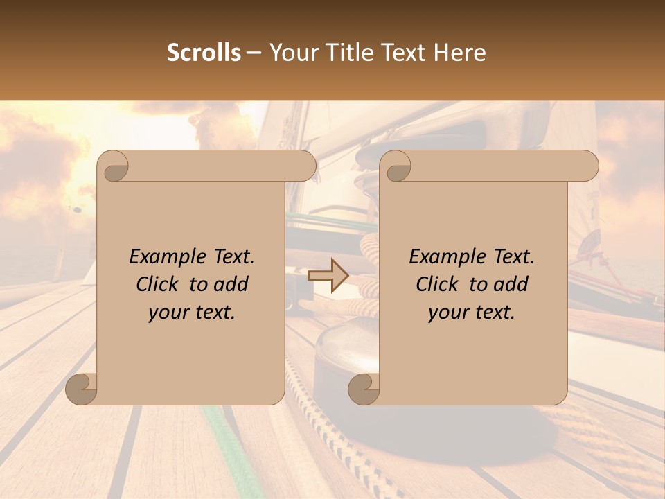 A Sailboat With A Yellow Rope On The Deck PowerPoint Template