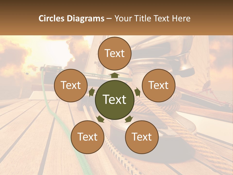 A Sailboat With A Yellow Rope On The Deck PowerPoint Template