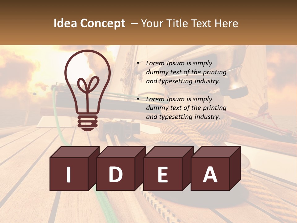 A Sailboat With A Yellow Rope On The Deck PowerPoint Template