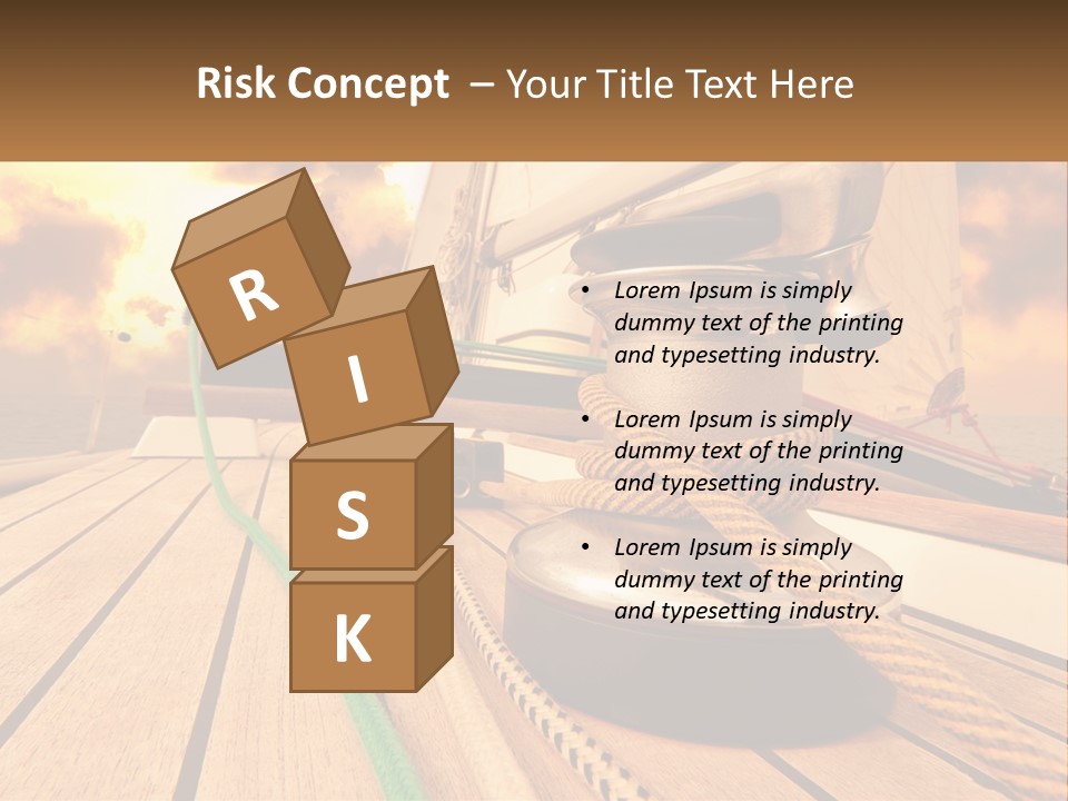 A Sailboat With A Yellow Rope On The Deck PowerPoint Template