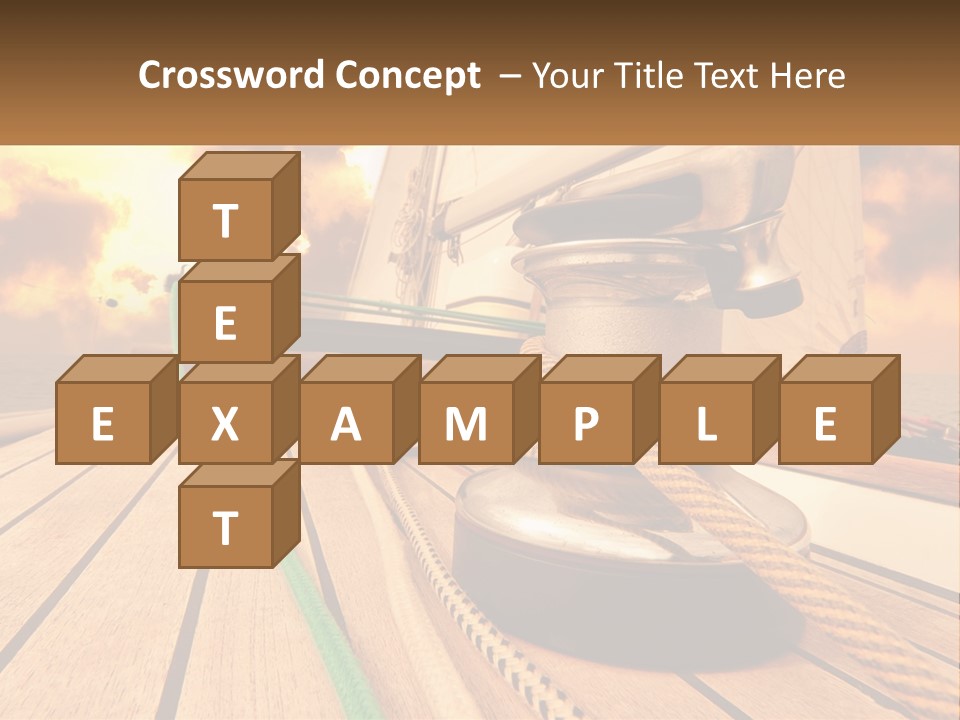 A Sailboat With A Yellow Rope On The Deck PowerPoint Template