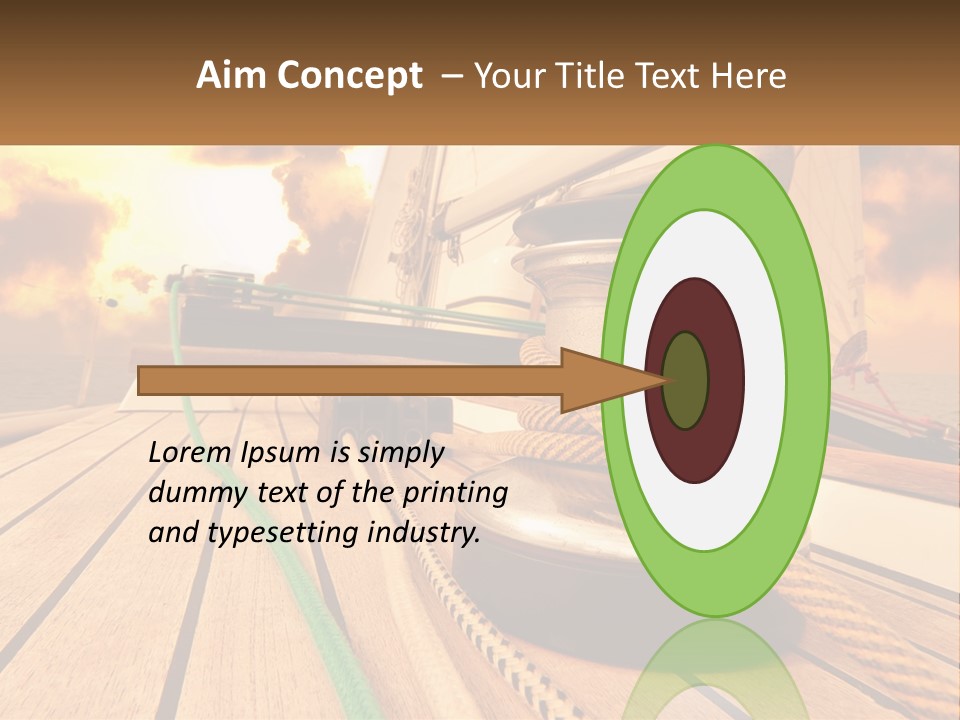 A Sailboat With A Yellow Rope On The Deck PowerPoint Template
