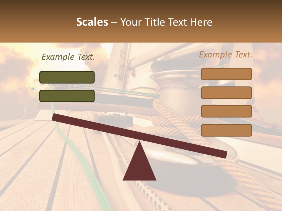A Sailboat With A Yellow Rope On The Deck PowerPoint Template