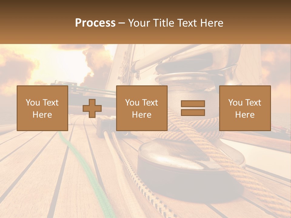 A Sailboat With A Yellow Rope On The Deck PowerPoint Template