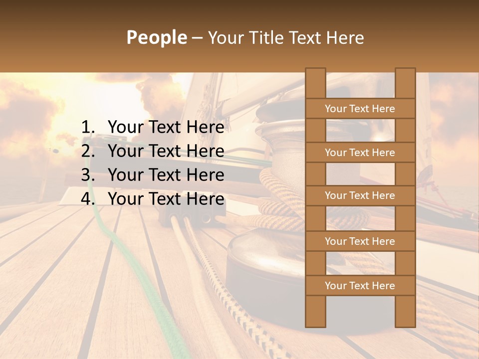 A Sailboat With A Yellow Rope On The Deck PowerPoint Template