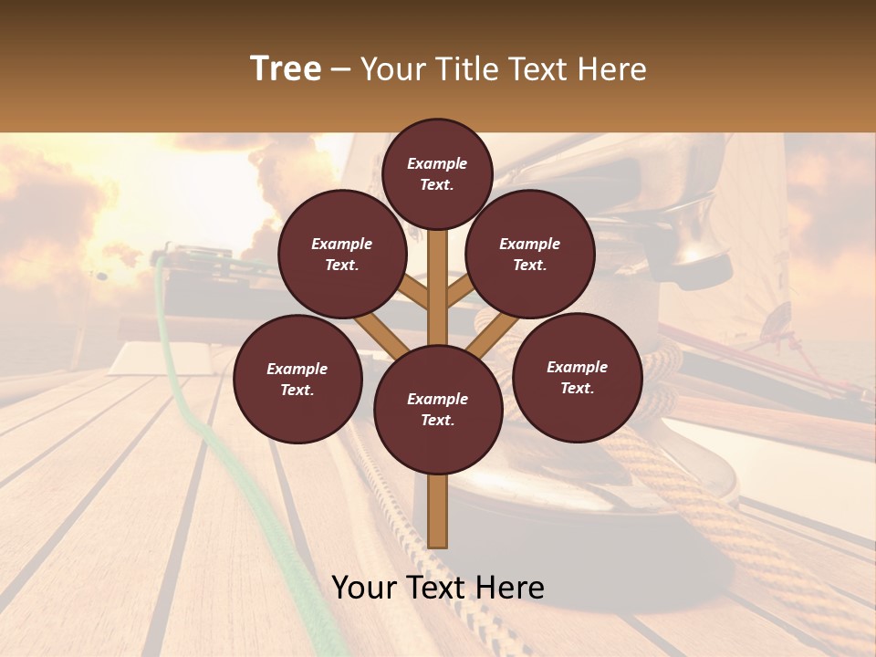 A Sailboat With A Yellow Rope On The Deck PowerPoint Template