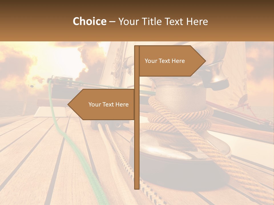 A Sailboat With A Yellow Rope On The Deck PowerPoint Template