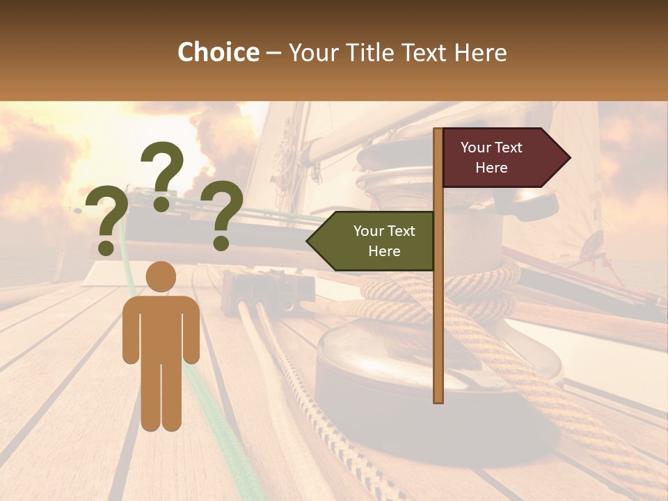 A Sailboat With A Yellow Rope On The Deck PowerPoint Template