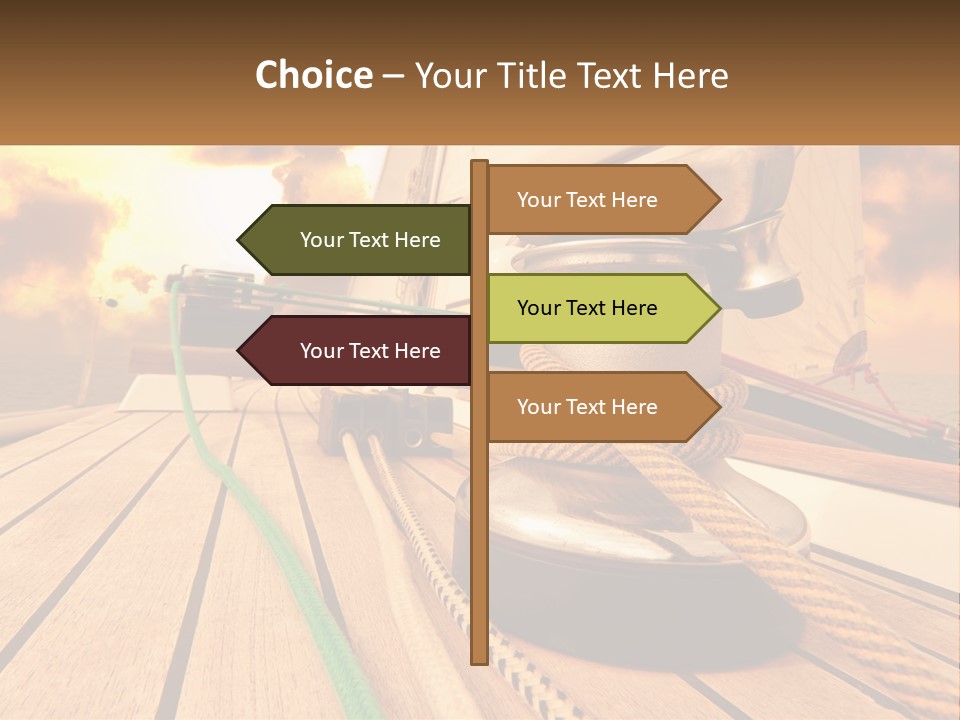 A Sailboat With A Yellow Rope On The Deck PowerPoint Template