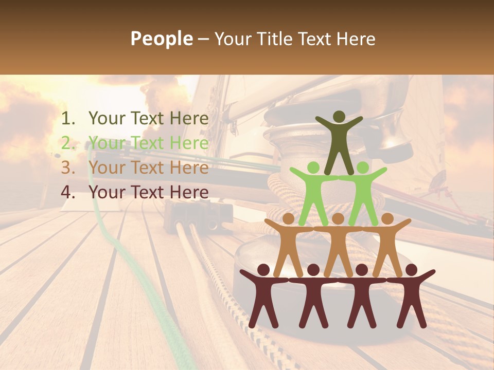 A Sailboat With A Yellow Rope On The Deck PowerPoint Template