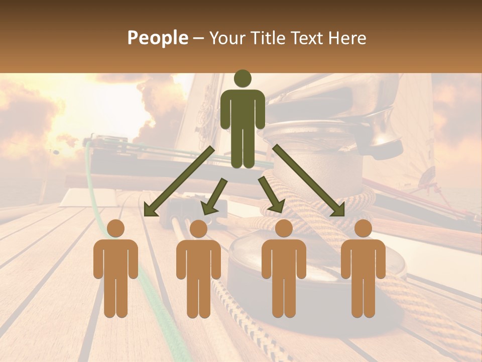 A Sailboat With A Yellow Rope On The Deck PowerPoint Template